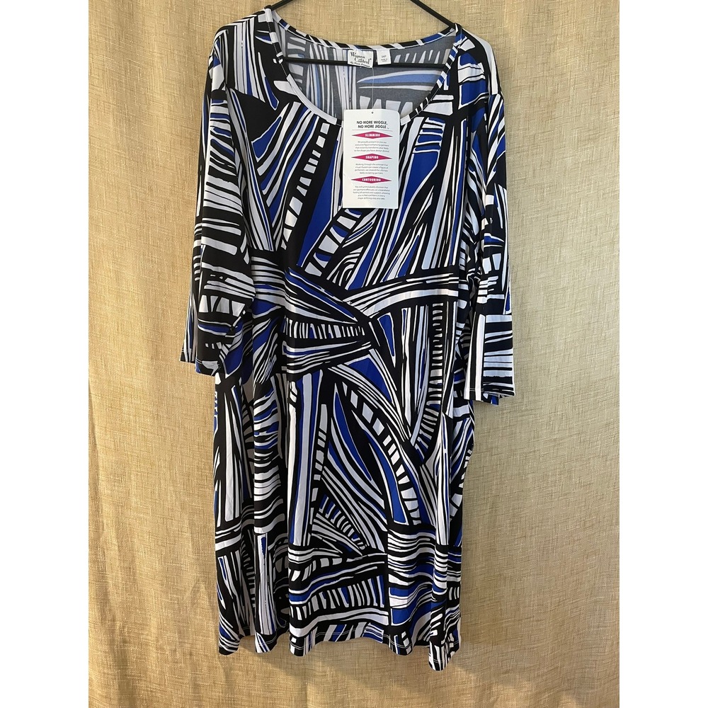 Women With‎ Control Dress Abstract Print 3/4 Sleeve Slimming 3XP